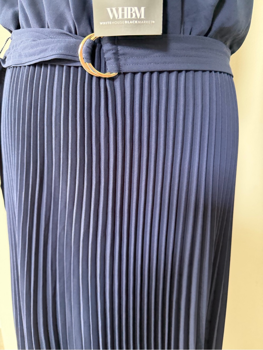 WHBM Sleeveless Pleated Midi Shirt Dress in Navy SIZE 6 - Picture 8 of 9